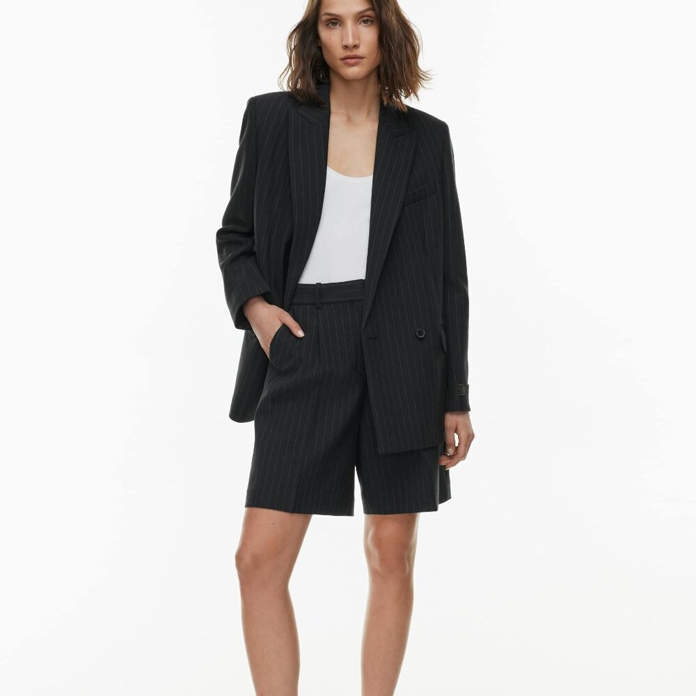 NWT ARITZIA Babaton Millions Blazer "VNTG BLK/ CL GR PNSTP" Size XS - Picture 5 of 7